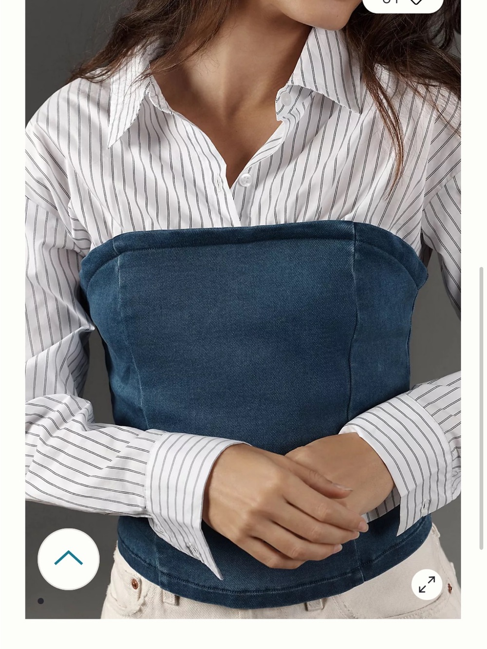 Dolan Denim Knit Shirting Twofer top